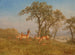 antilop som betar - Albert Bierstadt — vy av konstverket