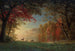 indisk solnedgång, hjortar nära en sjö - Albert Bierstadt — vy av konstverket