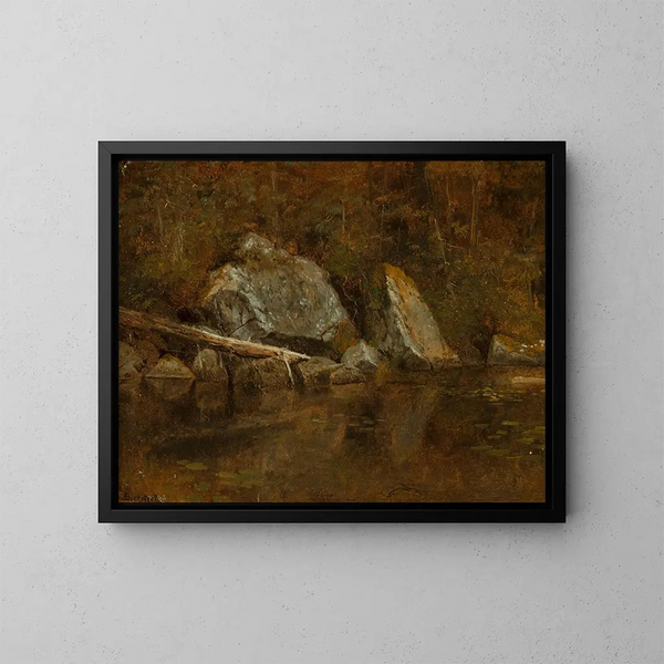 de vita bergen, Echo Lake - Albert Bierstadt — inramlat konstverk på väggen