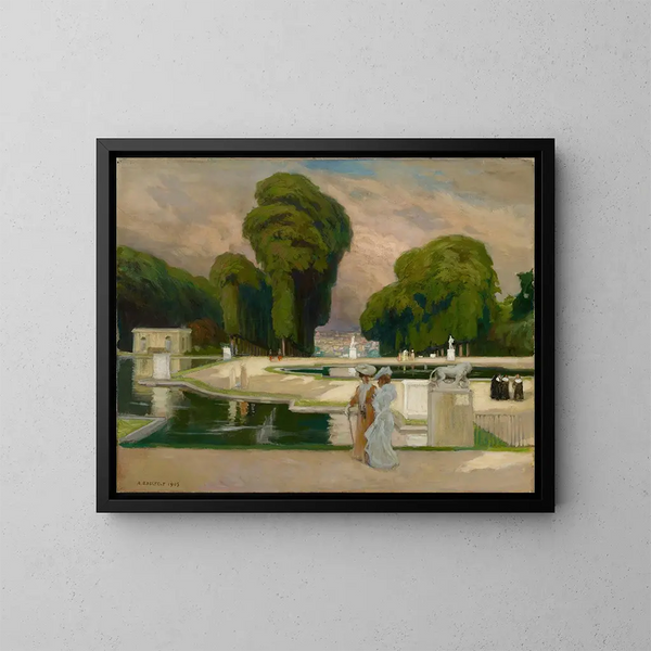 Saint-Cloud-parken i Paris - Albert Edelfelt — inramlat konstverk på väggen