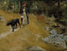 På stranden med en hund - Albert Edelfelt — vy av konstverket