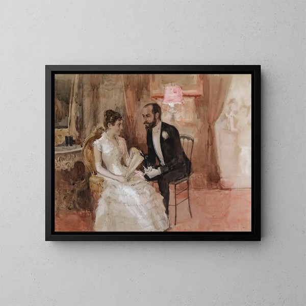 Scène au bal - Albert Edelfelt — inramlat konstverk på väggen