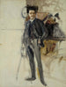 Croquis av självporträtt - Albert Edelfelt — vy av konstverket