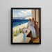 La femme de l'artiste et Emilie Von Etter sur le balcon à Cannes - Albert Edelfelt — inramlat konstverk på väggen