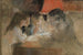 Les enfants de la famille Brandt à la lampe - Albert Edelfelt — vy av konstverket
