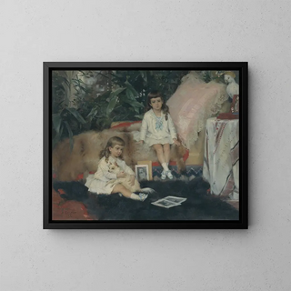 Les grands-ducs Boris et Kirill Vladimirovitch enfants - Albert Edelfelt — inramlat konstverk på väggen