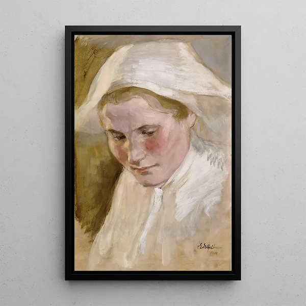 Albert Edelfelt - Womans Head Rehearsal For The Final Sketch Of The Peter Brahe Series.webp