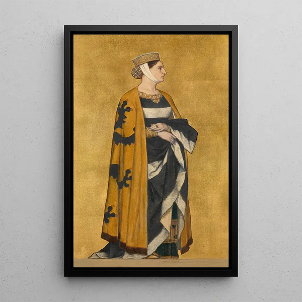 Reproduktion av målningen av Marguerite de Flandre, dotter till Baudouin av Konstantinopel - Albert Frans Lieven De Vriendt