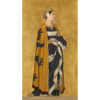 Reproduktion av målningen av Marguerite de Flandre, dotter till Baudouin av Konstantinopel - Albert Frans Lieven De Vriendt