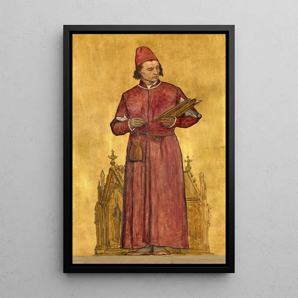 Reproduktion av målningen Le Peintre Hans Memling - Albert Frans Lieven De Vriendt