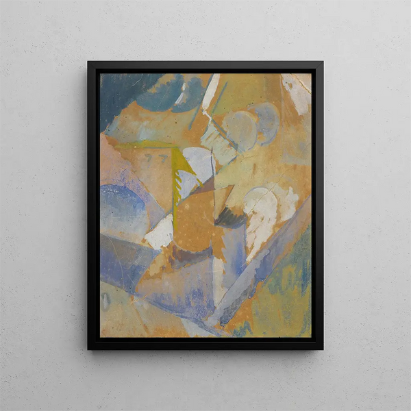Composition cubiste bleue - Albert Gleizes — inramlat konstverk på väggen