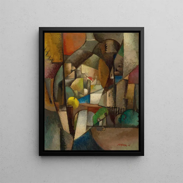 Le Pêcheur - Albert Gleizes — inramlat konstverk på väggen