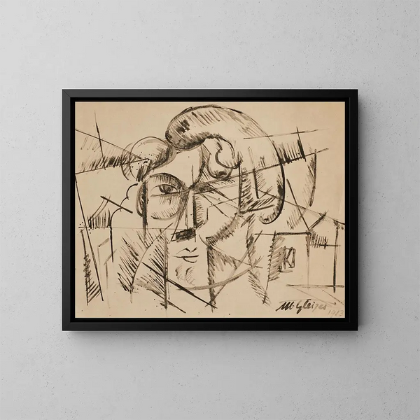 Tête d'homme - Albert Gleizes — inramlat konstverk på väggen