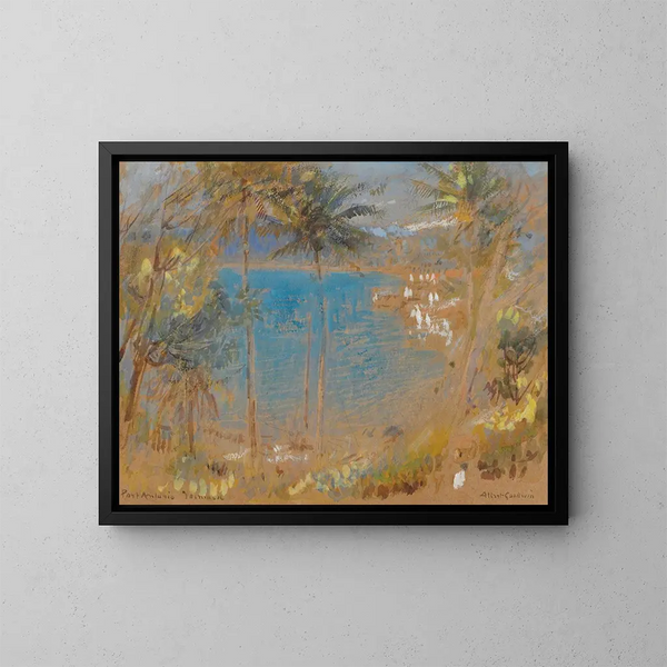 Trou blå, Port Antonio, Jamaica - Albert Goodwin — inramlat konstverk på väggen