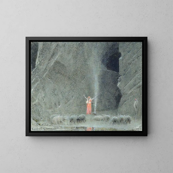 Circé och grisarna - Albert Goodwin — inramlat konstverk på väggen
