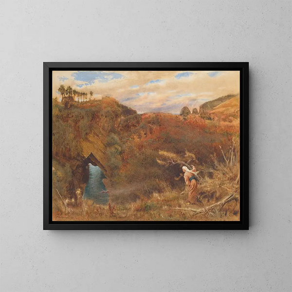 Le prince Camaralzaman observant le voleur du talisman - Albert Goodwin — inramlat konstverk på väggen