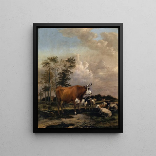 Albert Jansz Klomp - Pasturage with Brown Bull.webp
