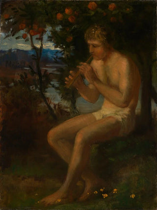 Albert Lang - Boy playing the flute by the lake.webp