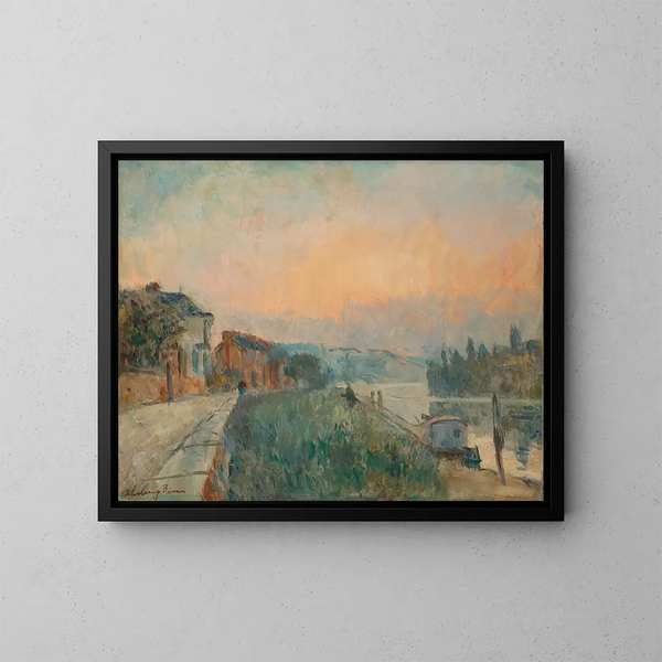 Bord de Seine à Rouen - Albert Lebourg — inramlat konstverk på väggen