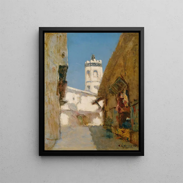 La Rue des Blondeurs, Alger - Albert Lebourg — inramlat konstverk på väggen