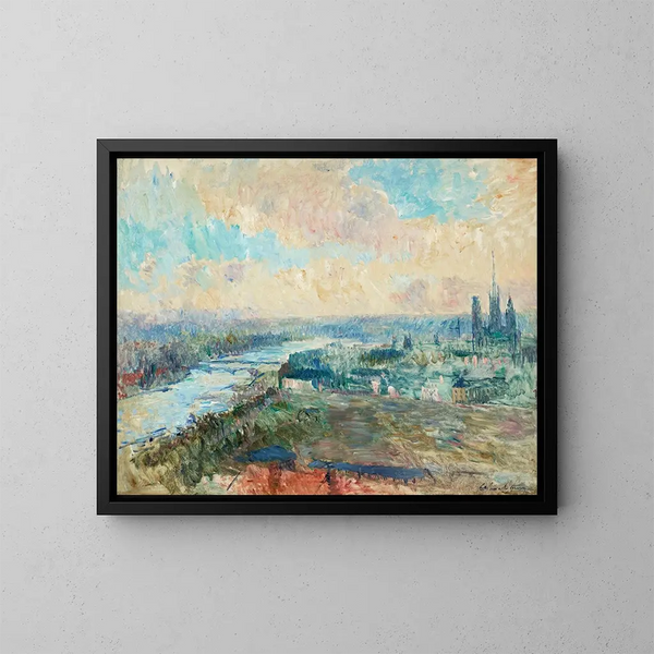 La Seine à Rouen - Albert Lebourg — inramlat konstverk på väggen