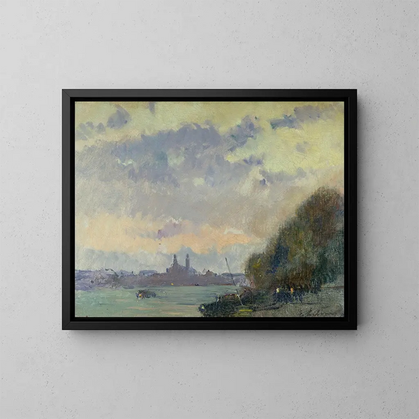 La Seine et l'ancien Trocadéro - Albert Lebourg — inramlat konstverk på väggen