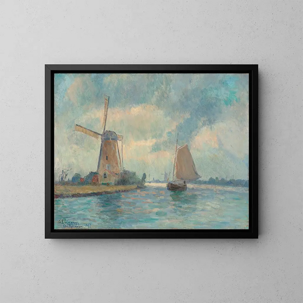 Moulin à Delft - Albert Lebourg — inramlat konstverk på väggen