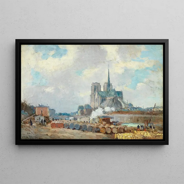 Notre-Dame de Paris - Albert Lebourg — inramlat konstverk på väggen