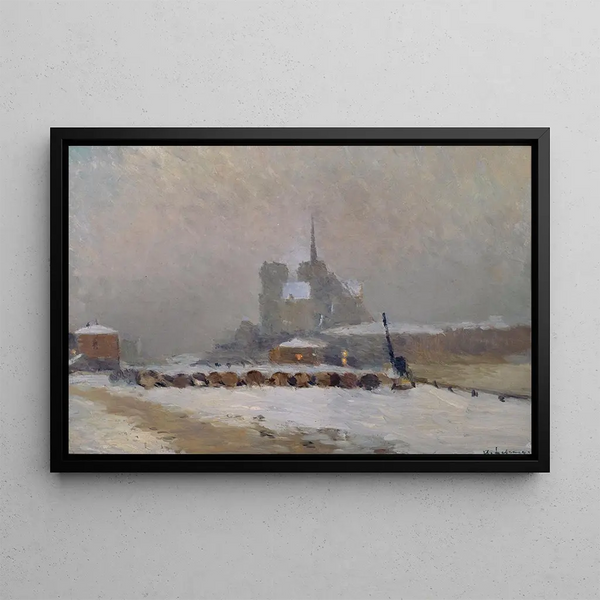 Albert Lebourg - NotreDame de Paris Effet de neige le soir.webp