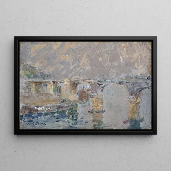 Pont de Paris - Albert Lebourg — inramlat konstverk på väggen