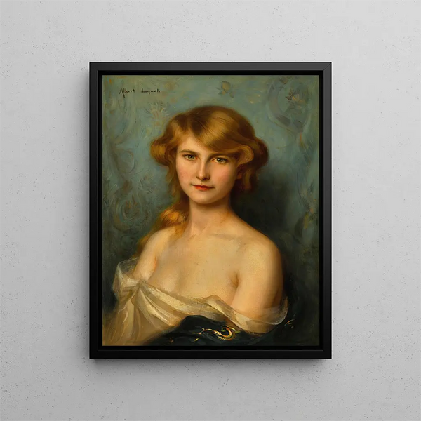 En ung skönhet - Albert Lynch — inramlat konstverk på väggen