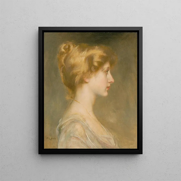 porträtt av en blond kvinna - Albert Lynch — inramlat konstverk på väggen