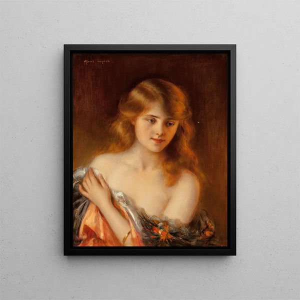 Rêverie - Albert Lynch — inramlat konstverk på väggen