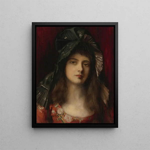 Le Bonnet grön - Albert Lynch — inramlat konstverk på väggen