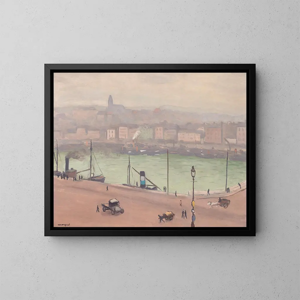 Boulogne-sur-Mer, hamnen - Albert Marquet — inramlat konstverk på väggen