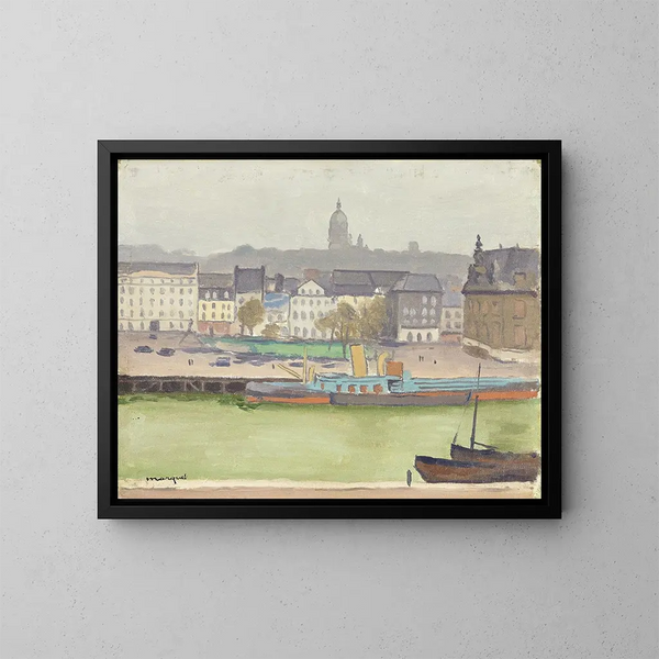 Boulogne-sur-Mer, hamnen och staden - Albert Marquet — inramlat konstverk på väggen
