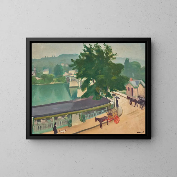 Le pont de Chennevières par temps gris - Albert Marquet — inramlat konstverk på väggen