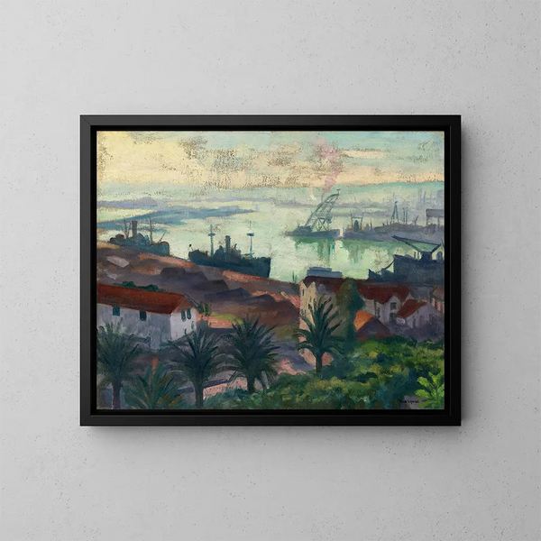 Le port par temps clair - Albert Marquet — inramlat konstverk på väggen
