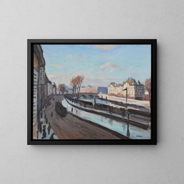 Le quai des Grands-Augustins - Albert Marquet — inramlat konstverk på väggen