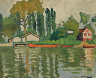 Les Peupliers à Villennes - Albert Marquet — vy av konstverket