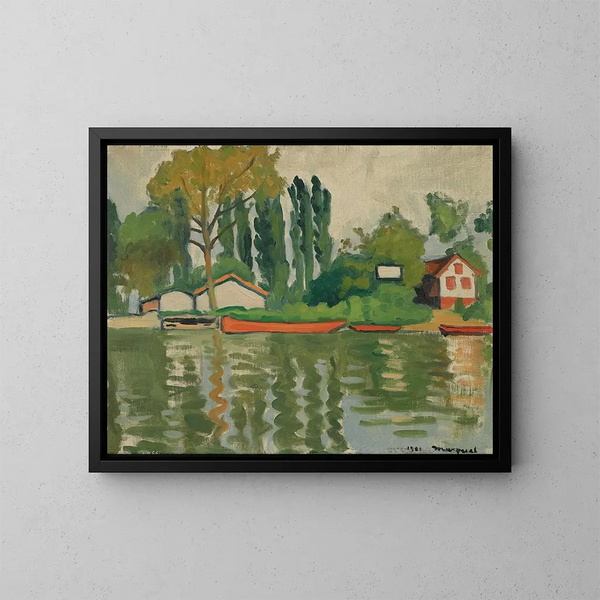 Les Peupliers à Villennes - Albert Marquet — inramlat konstverk på väggen