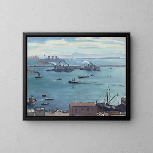 Les trois cheminées - Albert Marquet — inramlat konstverk på väggen