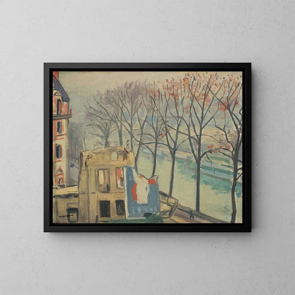 rivningshus, Quai de Conti, Paris - Albert Marquet — inramlat konstverk på väggen