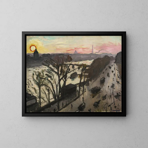 Paris, quai du Louvre, soleil d'hiver - Albert Marquet — inramlat konstverk på väggen