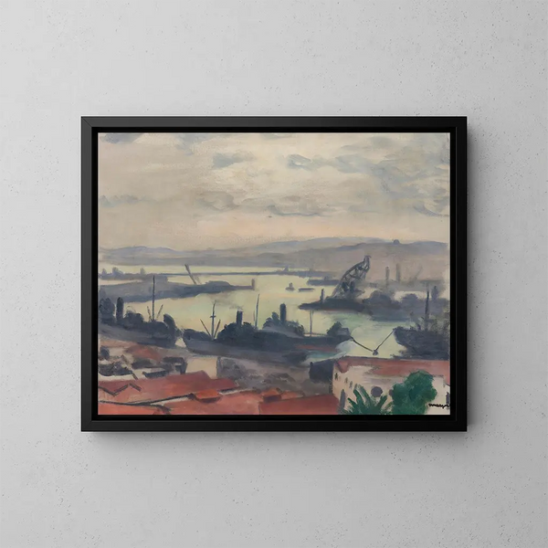 Port d'Alger - Albert Marquet — inramlat konstverk på väggen