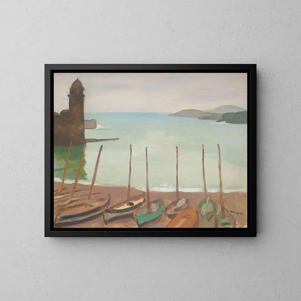 Port de Collioure - Albert Marquet — inramlat konstverk på väggen