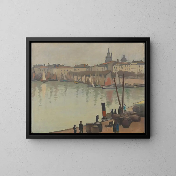 hamnen i La Rochelle - Albert Marquet — inramlat konstverk på väggen