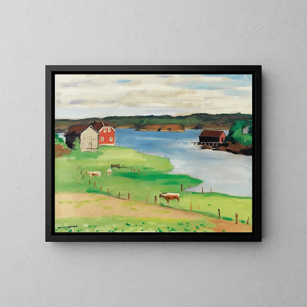 betesmarker i Hesnes - Albert Marquet — inramlat konstverk på väggen