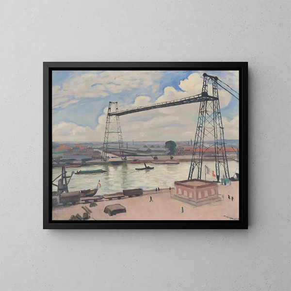 Le pont transbordeur de Rouen - Albert Marquet — inramlat konstverk på väggen