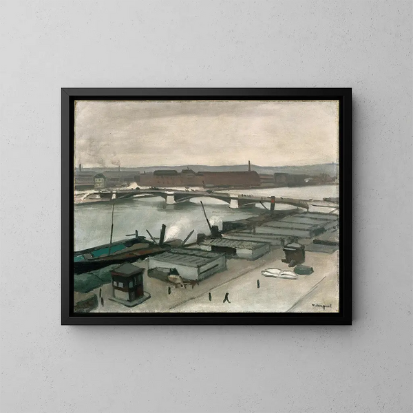 kajerna i Rouen - Albert Marquet — inramlat konstverk på väggen